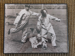 Three Stooges Football Kicking 11" X 14" Framed Photo